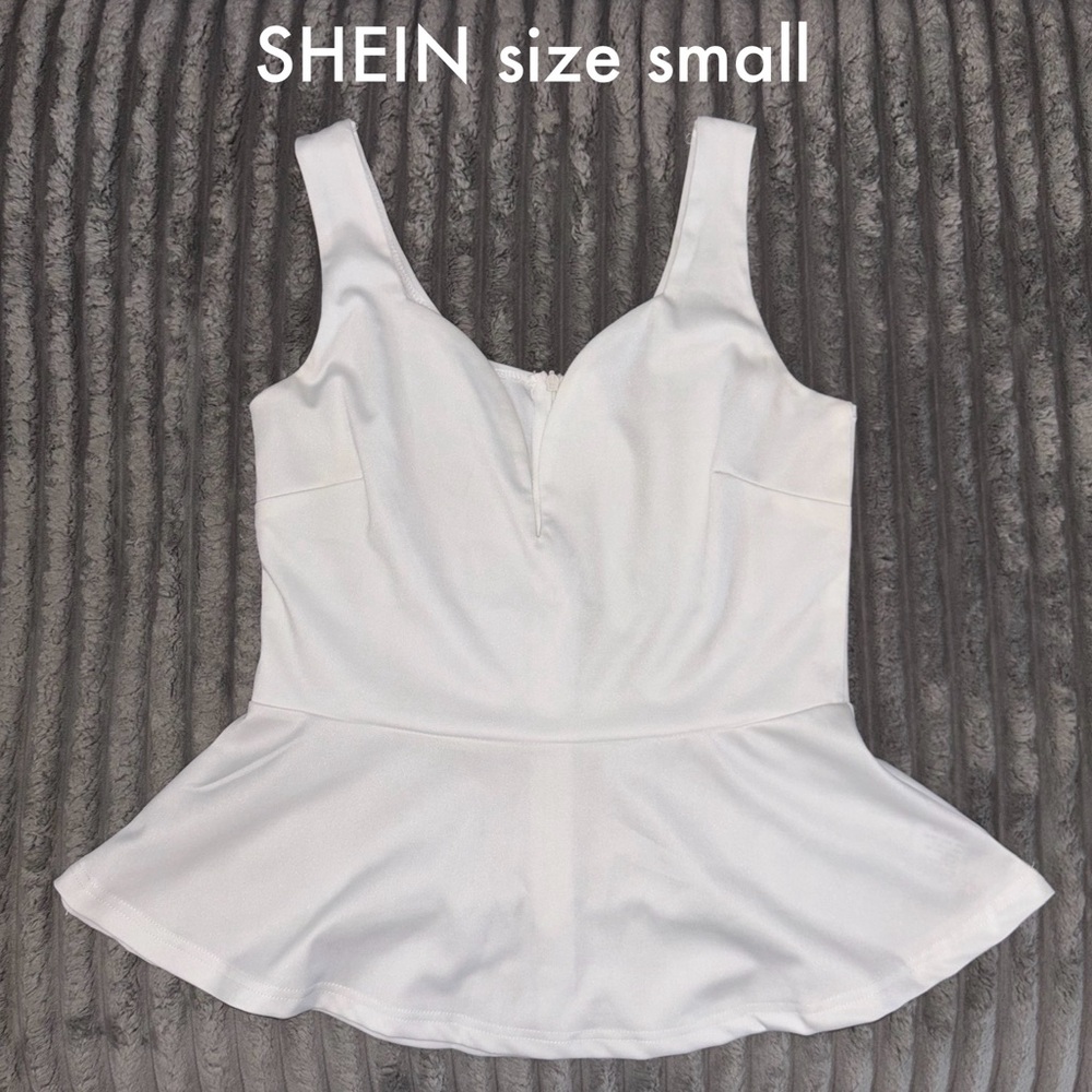 Shein Peplum white tank top